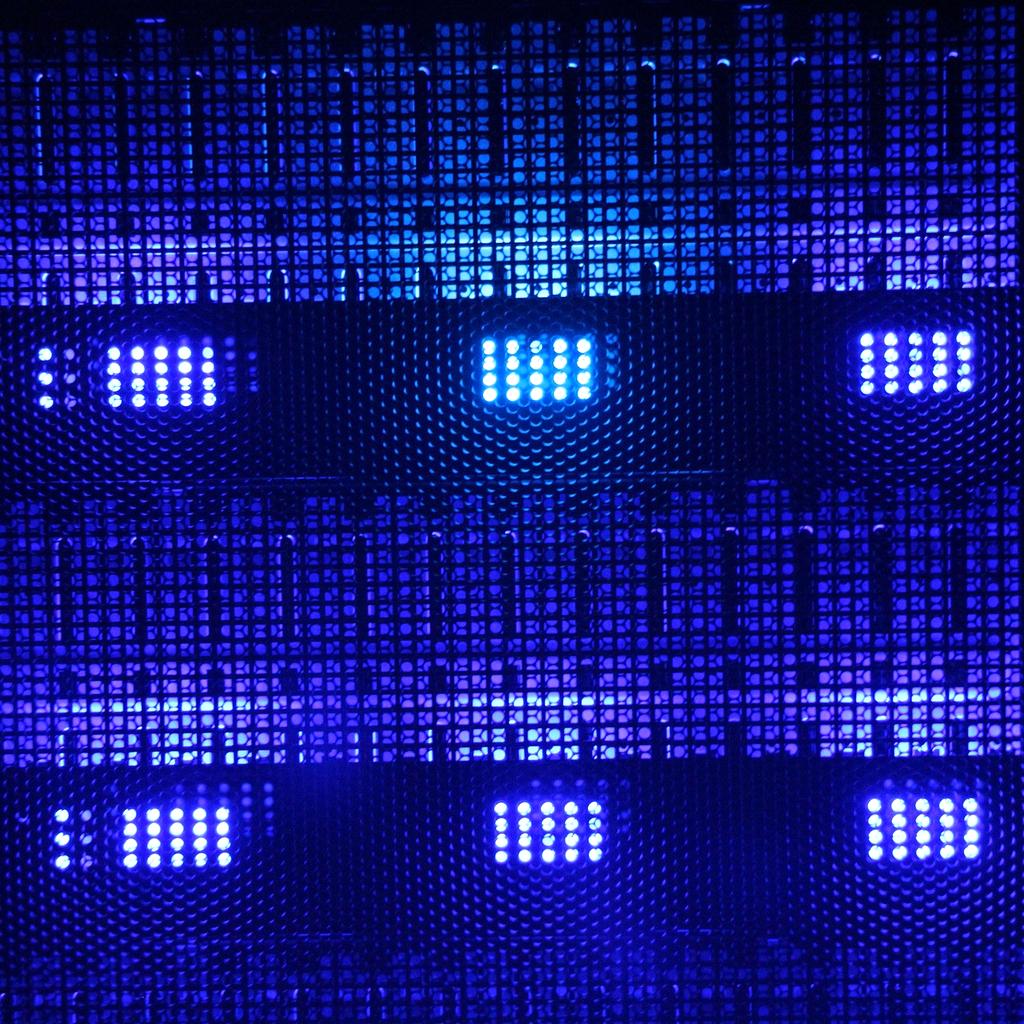 Futuristic data network connections glowing blue